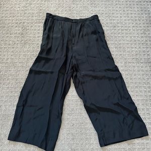 Reformation black silk culottes